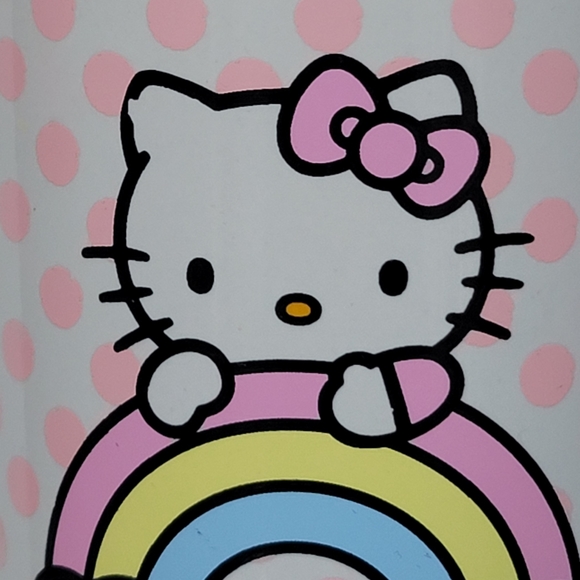 Hello Kitty Silver Buffalo Sanrio Rainbow Dots Sculpted Bow Handle Ceramic Mug - Picture 6 of 12